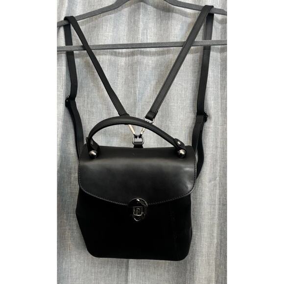 Luana Ferracuti Italy Leather Convertible Black Backpack - Picture 16 of 16